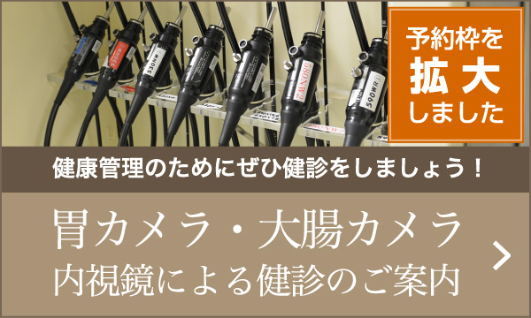 健康管理のためにぜひ健診をしましょう！胃カメラ・大腸カメラ 内視鏡による健診のご案内